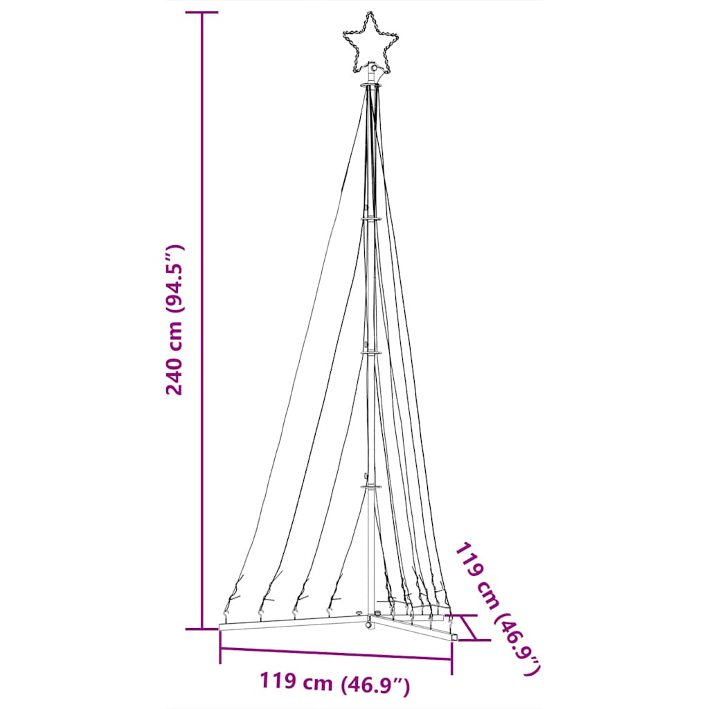 LED Christmas Tree 447 LEDs Cold White 240 cm