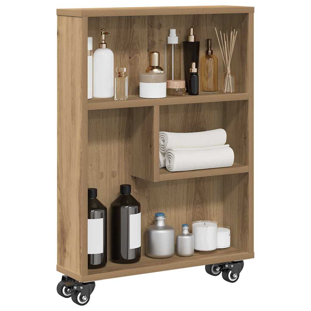 Narrow Storage Trolley Artisian Oak 48x13x68 cm Engineered Wood