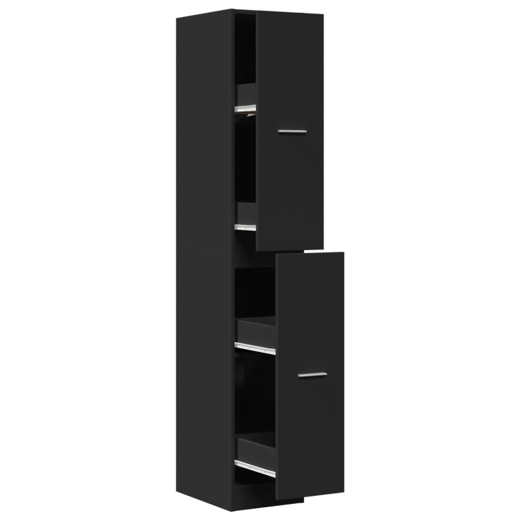 Apothecary Cabinet Black 30x41x174.5 cm Engineered Wood