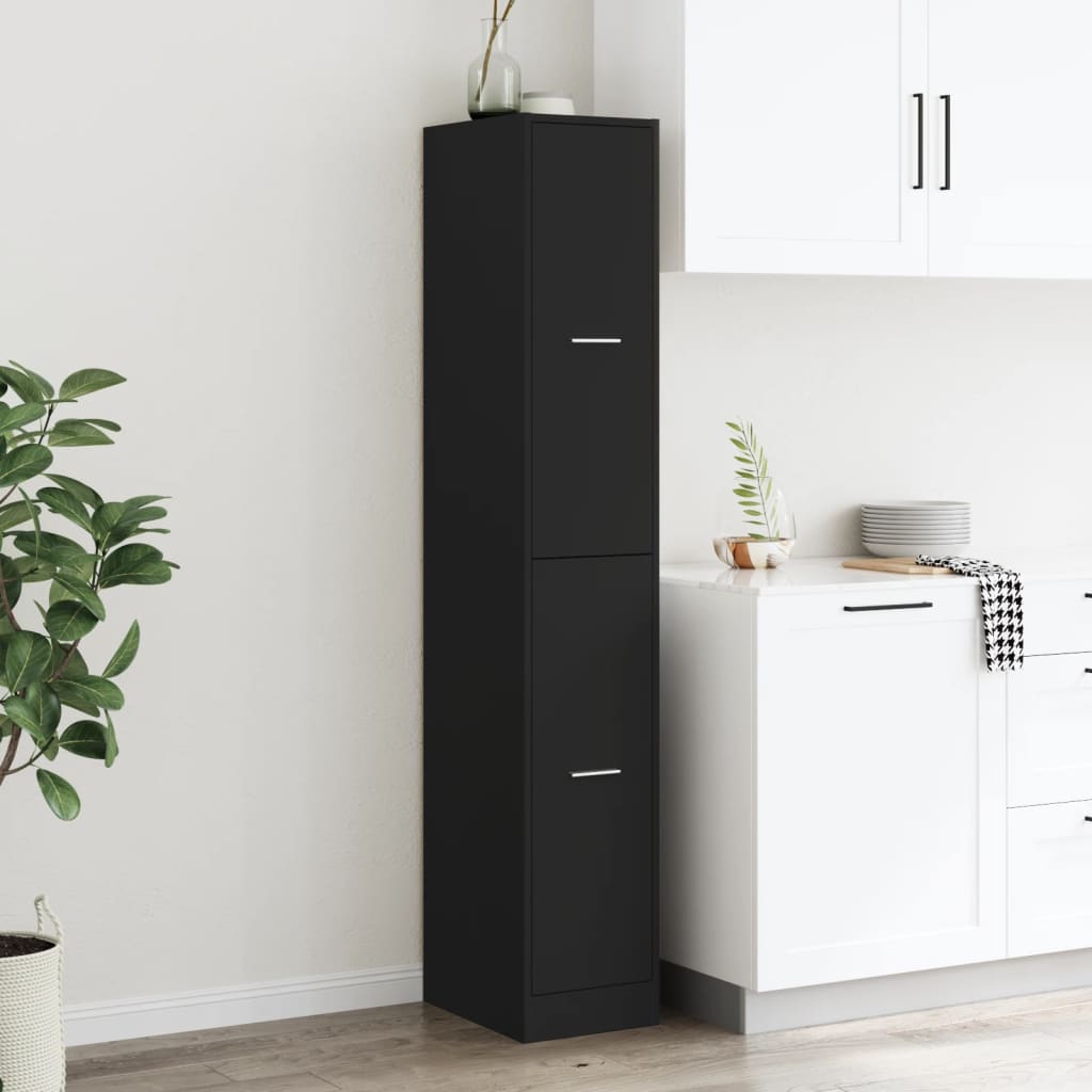 Apothecary Cabinet Black 30x41x174.5 cm Engineered Wood