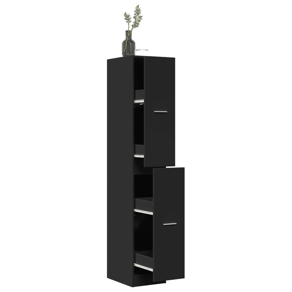 Apothecary Cabinet Black 30x41x174.5 cm Engineered Wood