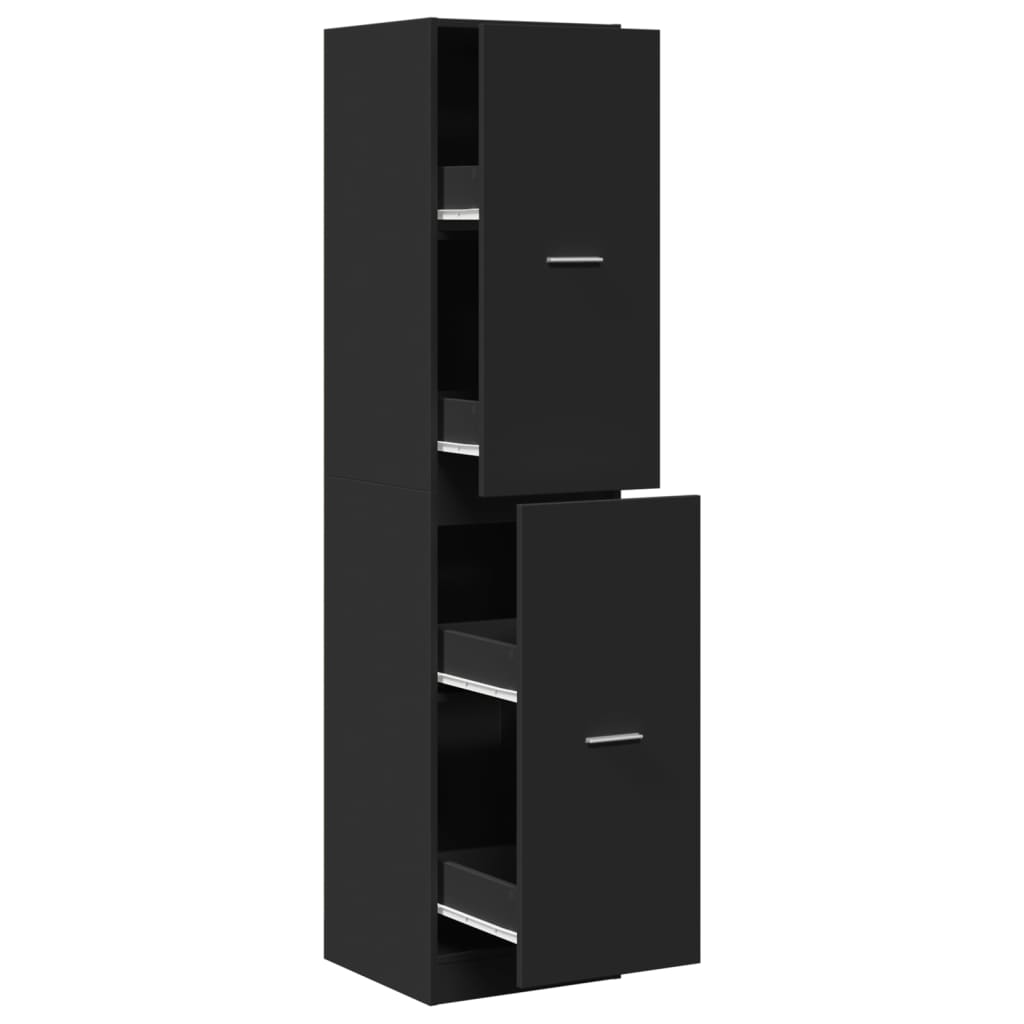 Apothecary Cabinet Black 40x41x174.5 cm Engineered Wood