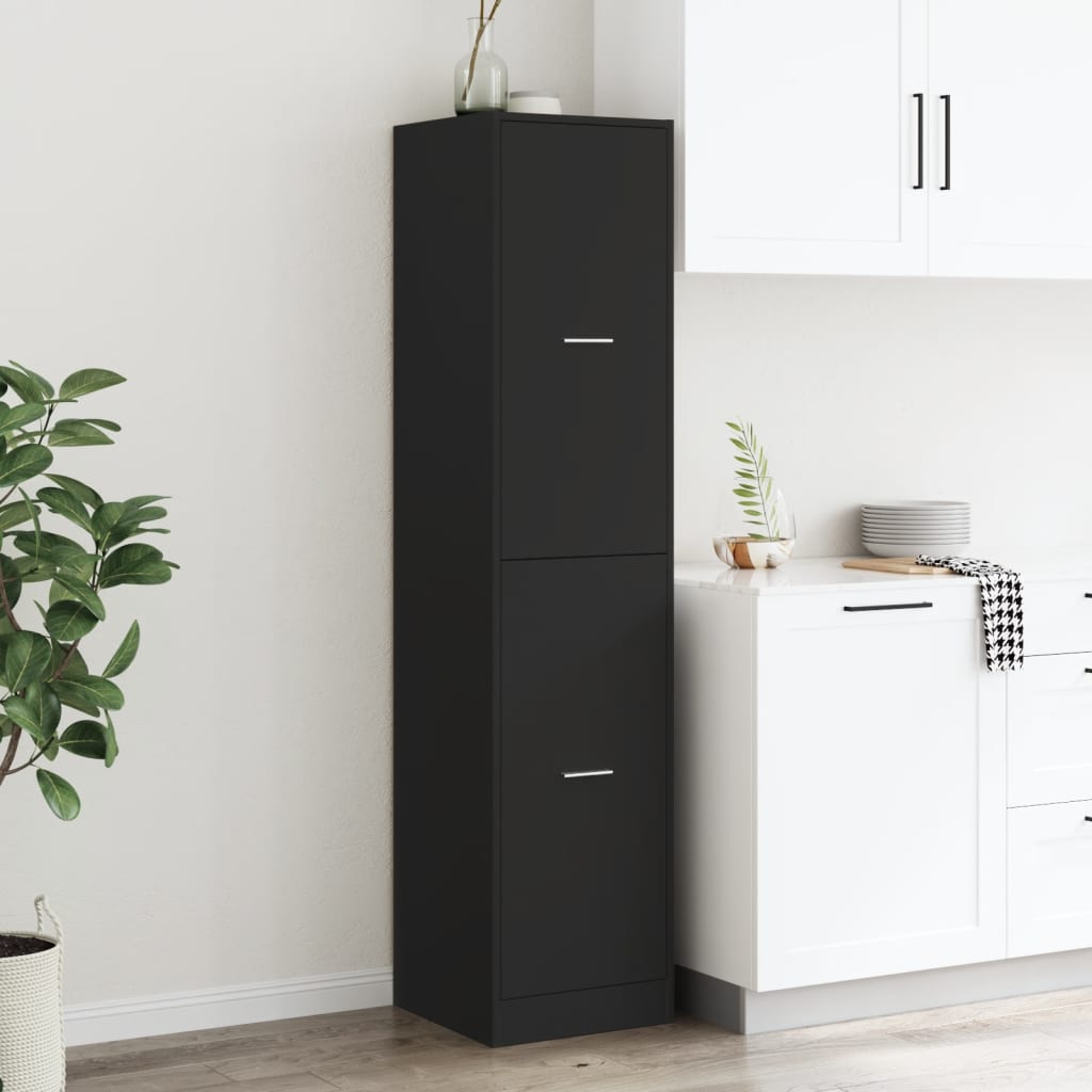 Apothecary Cabinet Black 40x41x174.5 cm Engineered Wood