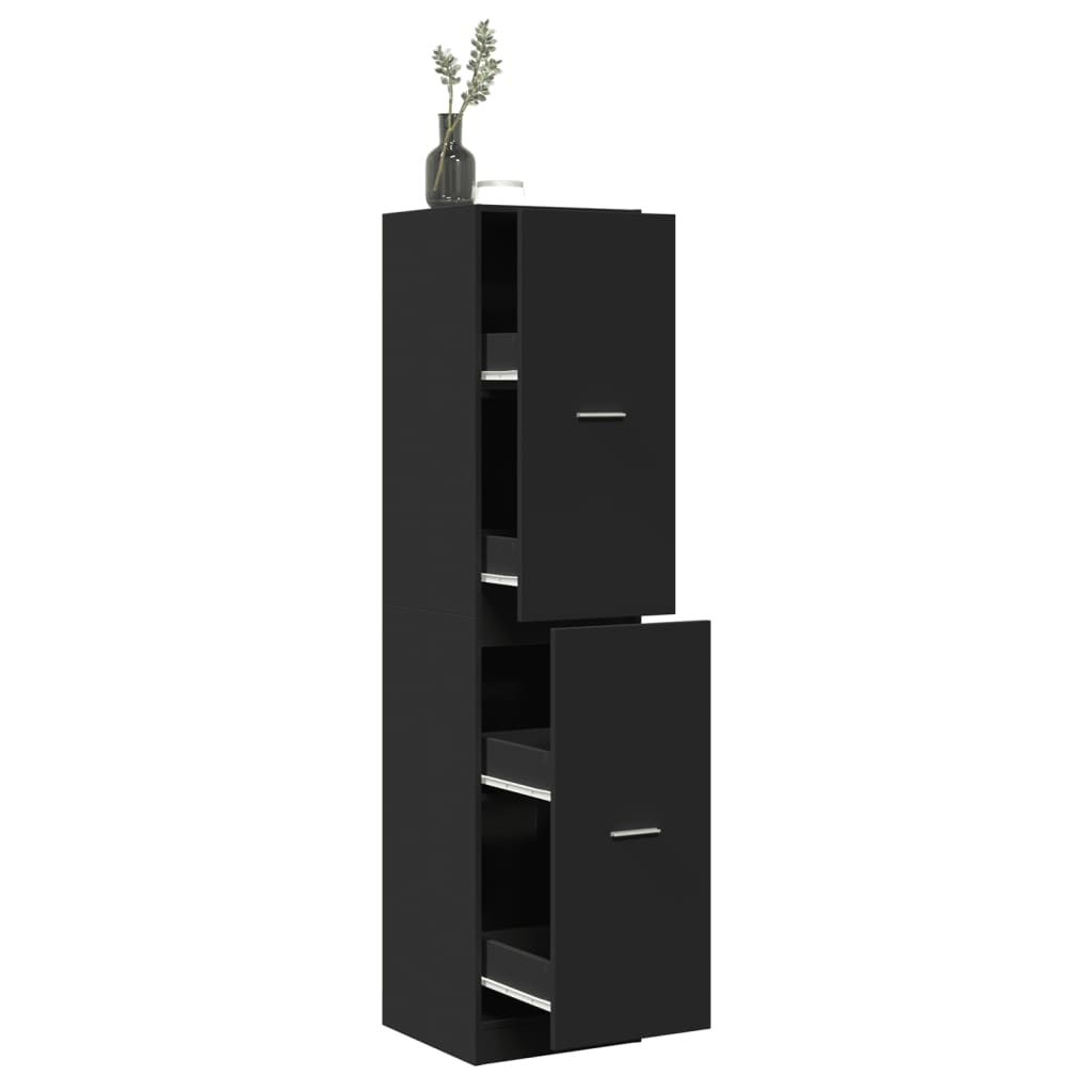 Apothecary Cabinet Black 40x41x174.5 cm Engineered Wood