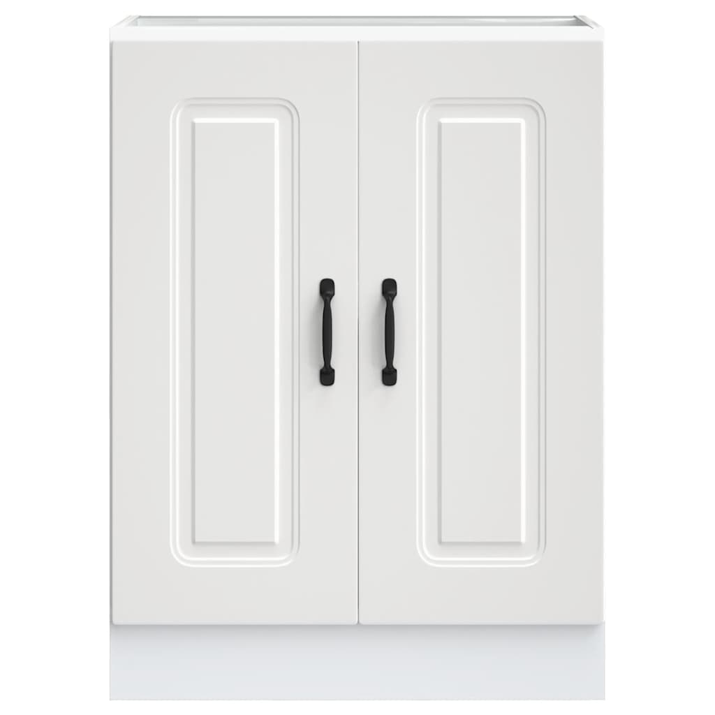 Sink Base Cabinet Kalmar White 60x46x81.5 cm Engineered Wood