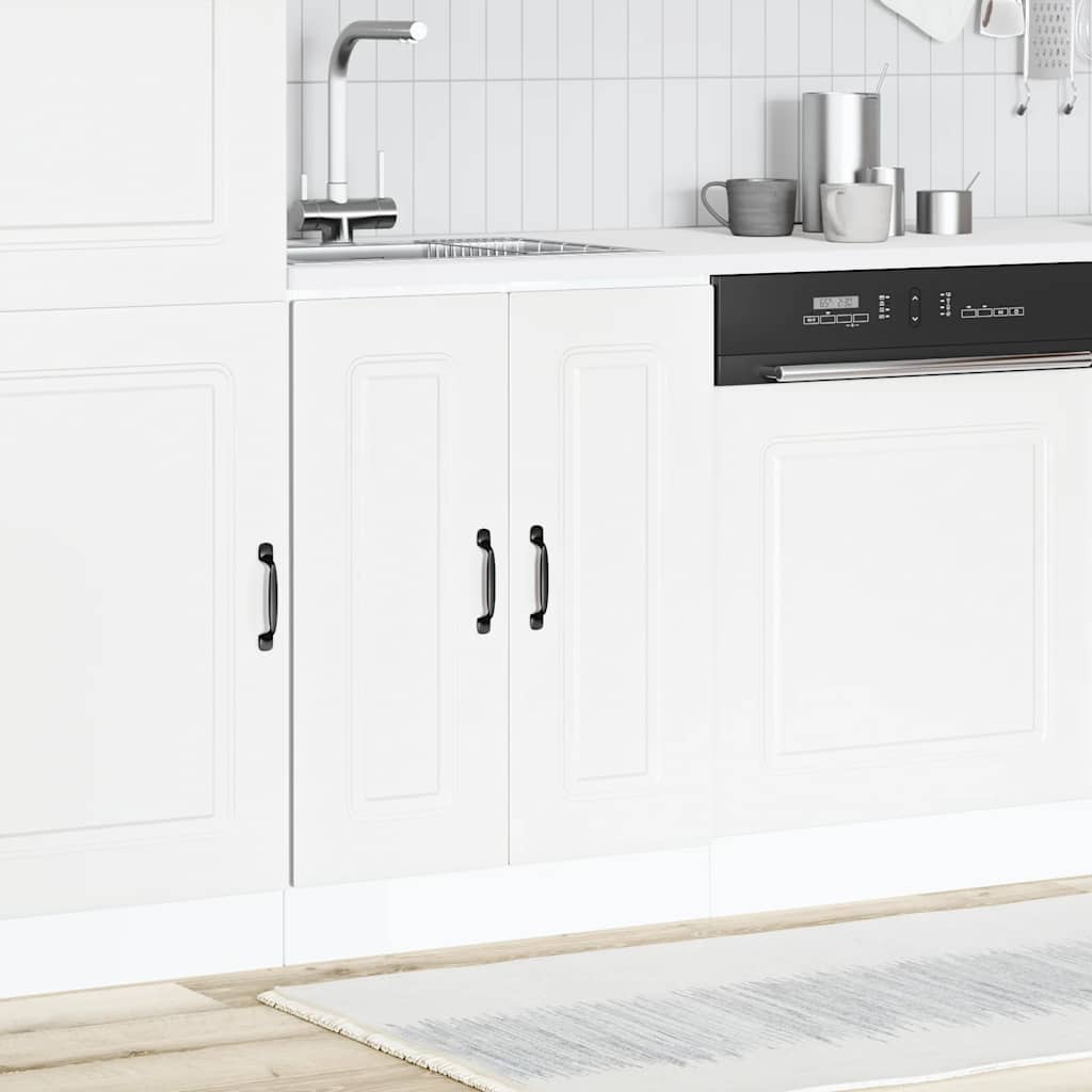 Sink Base Cabinet Kalmar White 60x46x81.5 cm Engineered Wood
