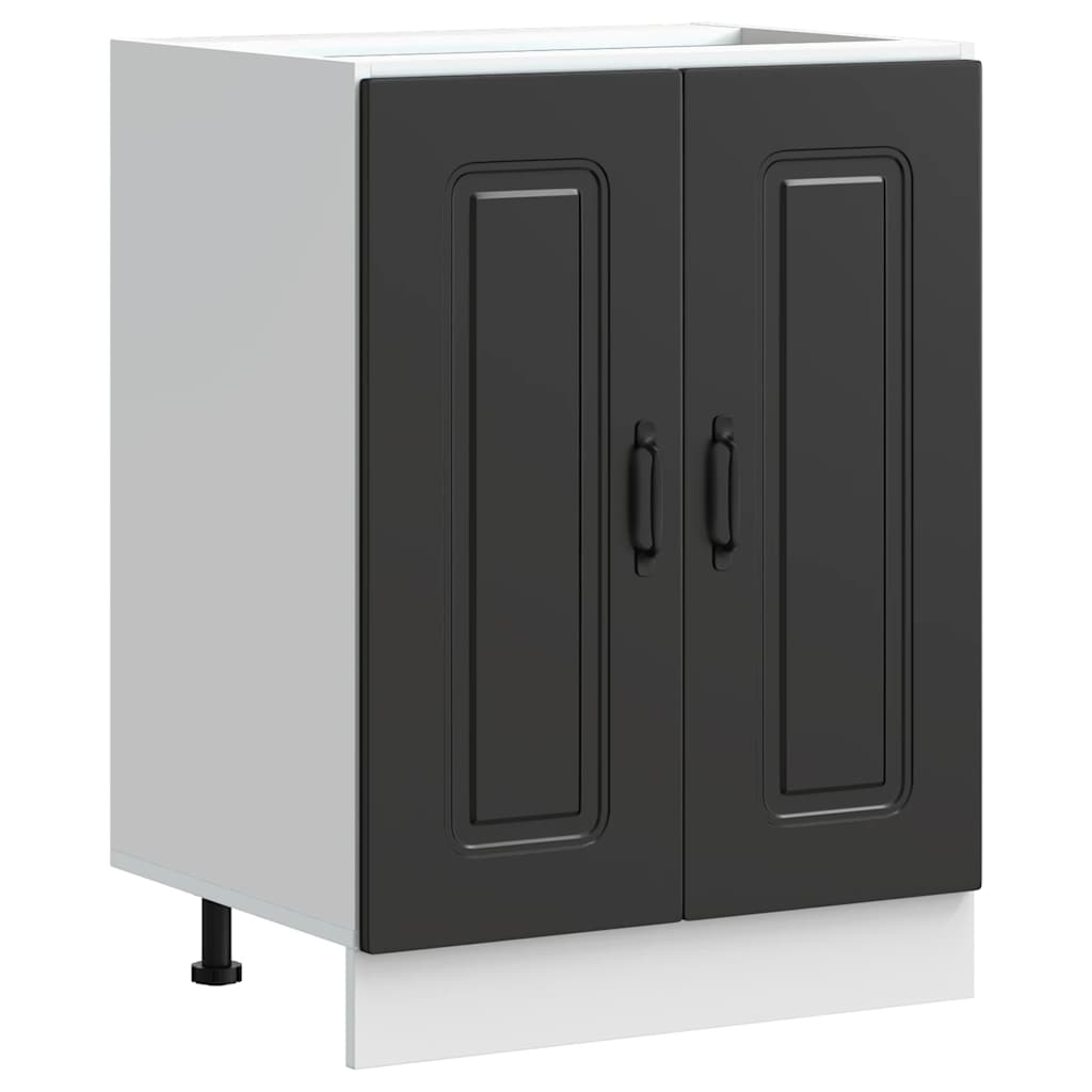 Sink Base Cabinet "Kalmar" Black 60x46x81,5 cm Engineered Wood