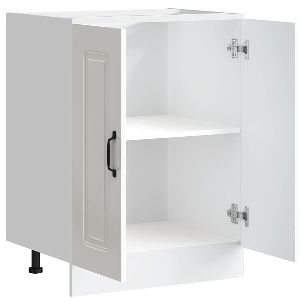 Sink Base Cabinet "Kalmar" High Gloss White 60x46x81,5 cm Engineered Wood