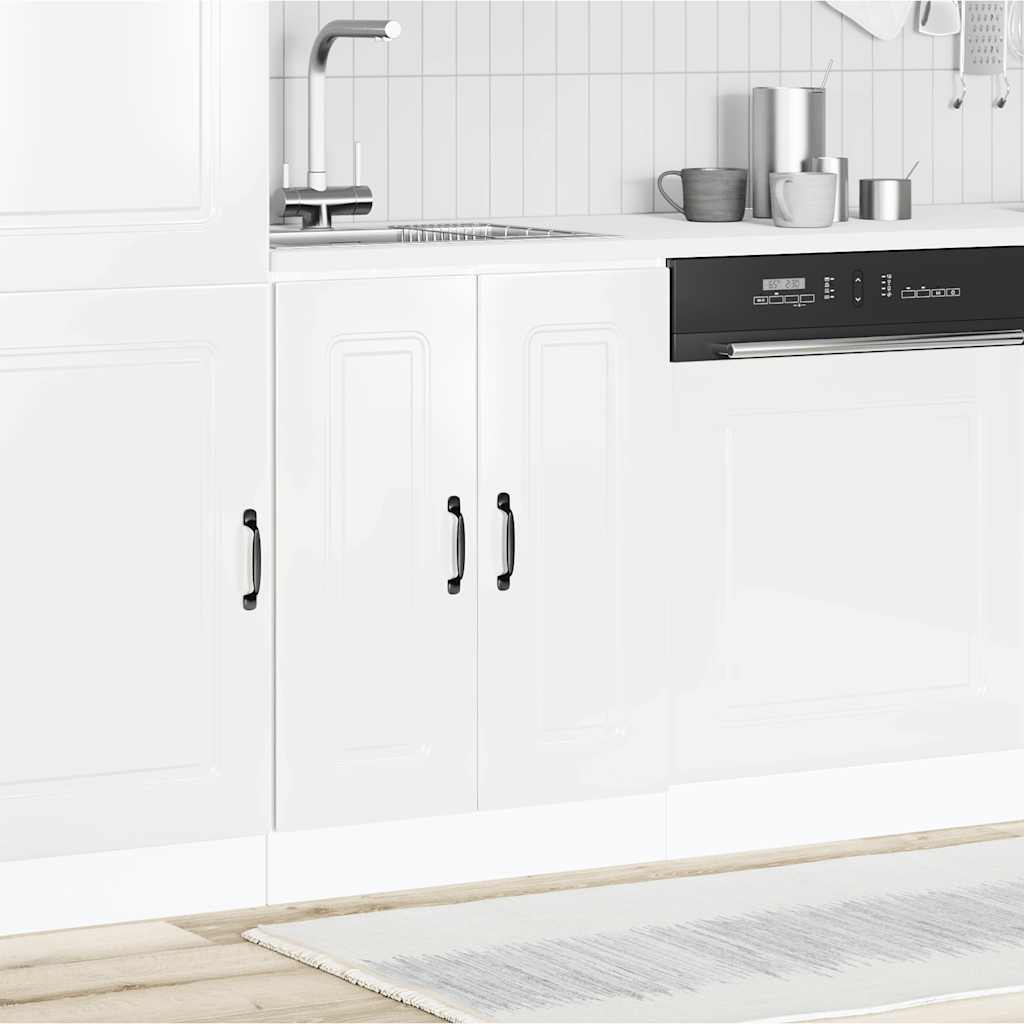 Sink Base Cabinet "Kalmar" High Gloss White 60x46x81,5 cm Engineered Wood