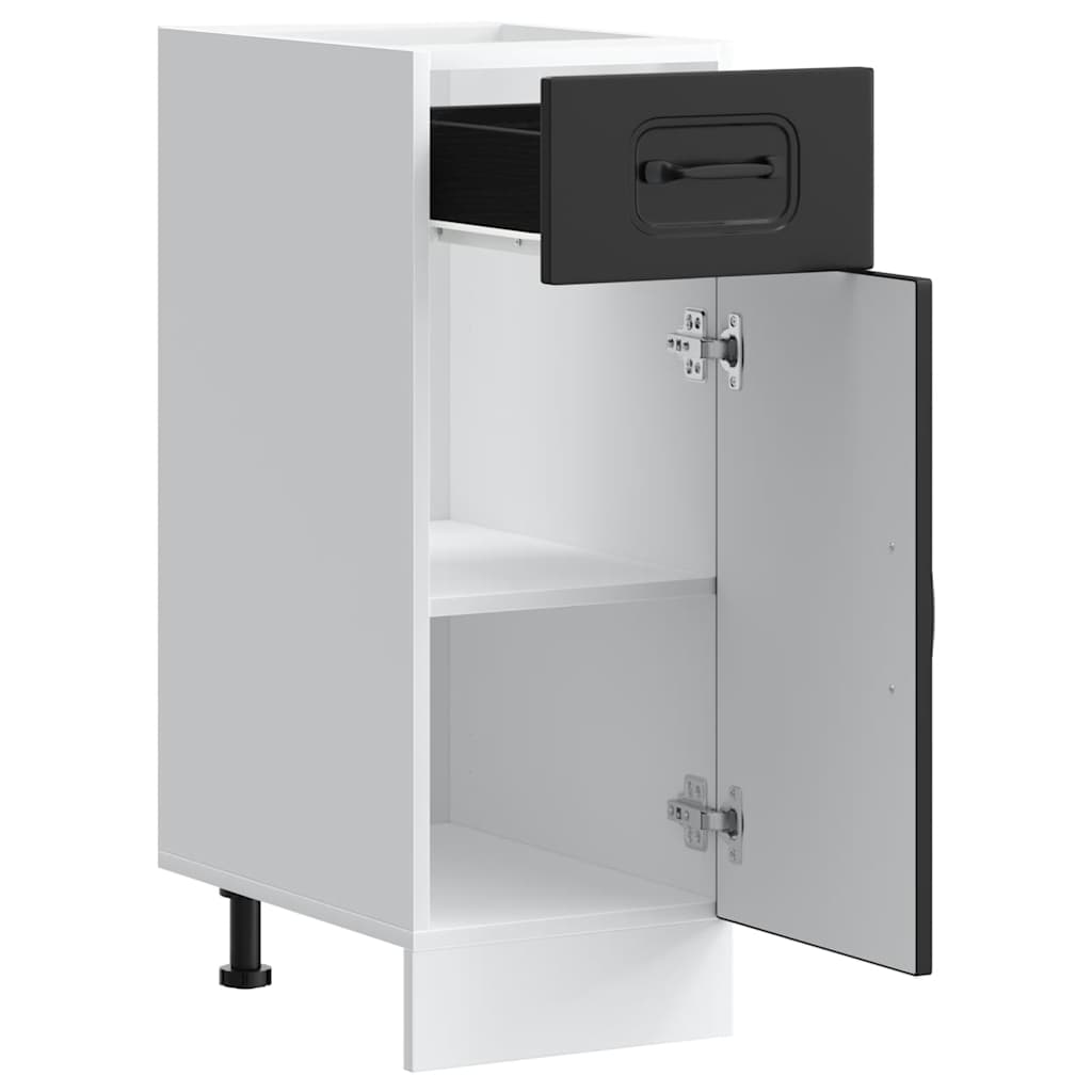 Kitchen Base Cabinet "Kalmar" Black Engineered Wood