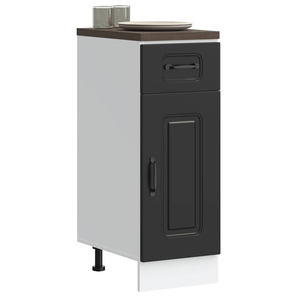 Kitchen Base Cabinet "Kalmar" Black Engineered Wood
