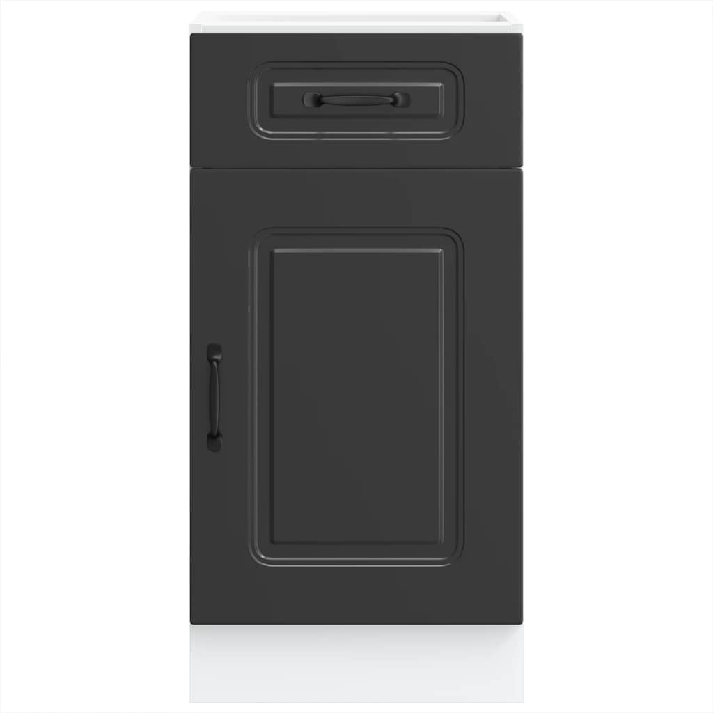 Kitchen Base Cabinet "Kalmar" Black Engineered Wood