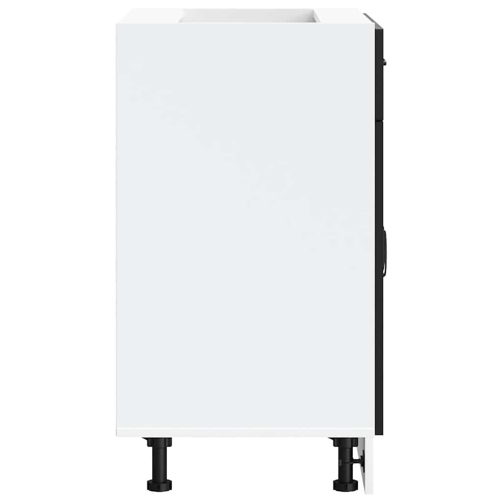 Kitchen Base Cabinet "Kalmar" Black Engineered Wood