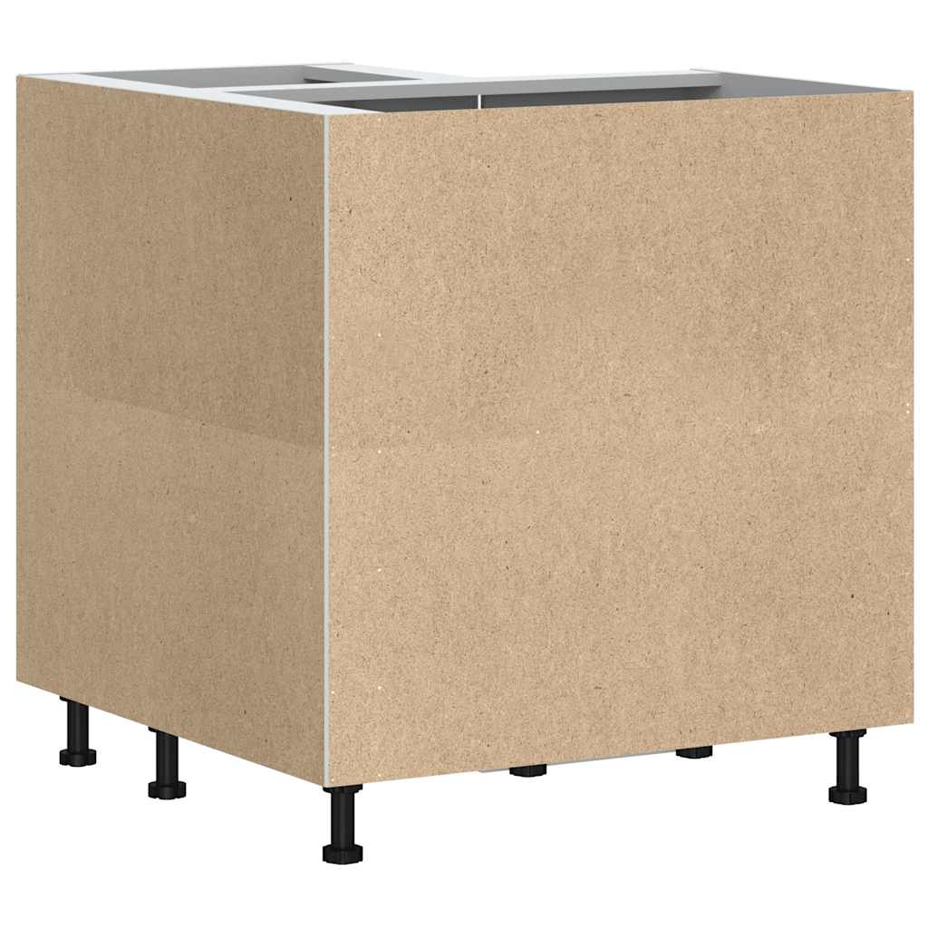 Kitchen Corner Base Cabinet Kalmar White Engineered Wood