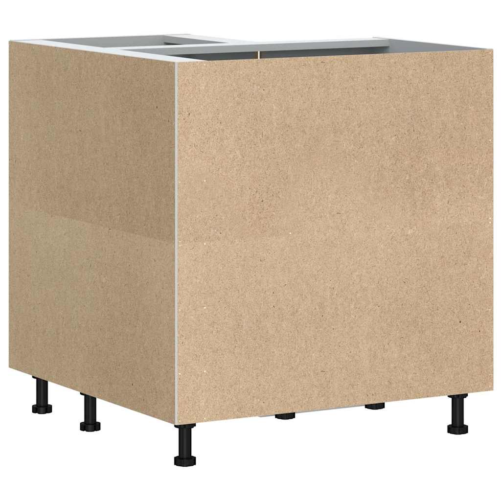 Kitchen Corner Base Cabinet "Kalmar" Black Engineered Wood