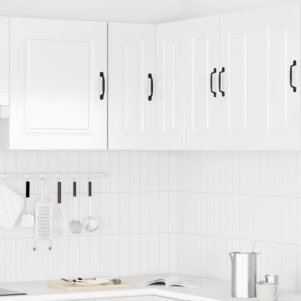 Kitchen Wall Corner Cabinet "Kalmar" High Gloss White Engineered Wood