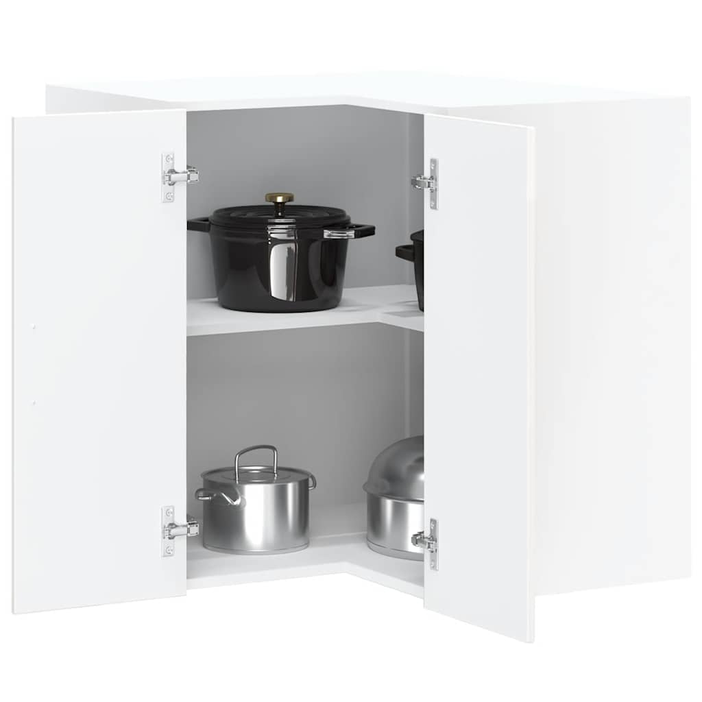 Kitchen Wall Corner Cabinet "Kalmar" High Gloss White Engineered Wood