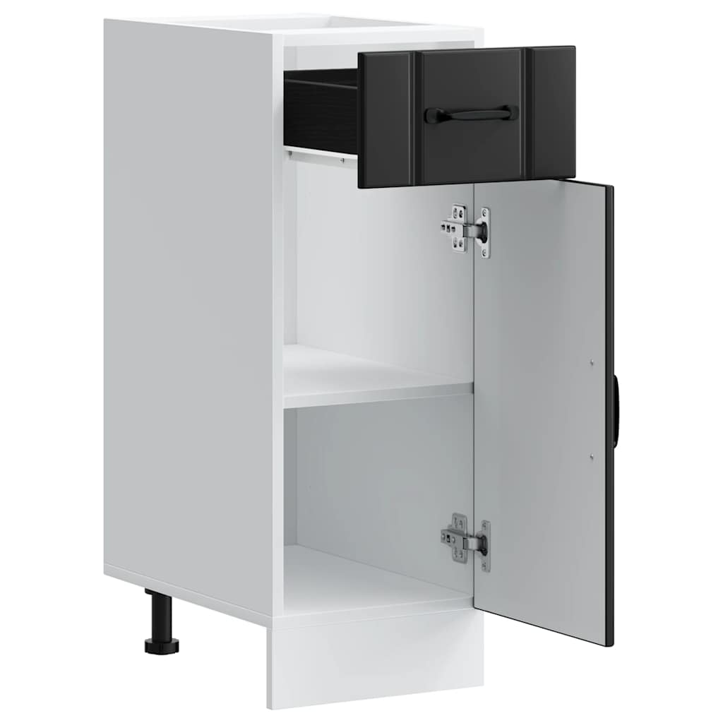 Kitchen Base Cabinet "Lucca" Black Engineered Wood