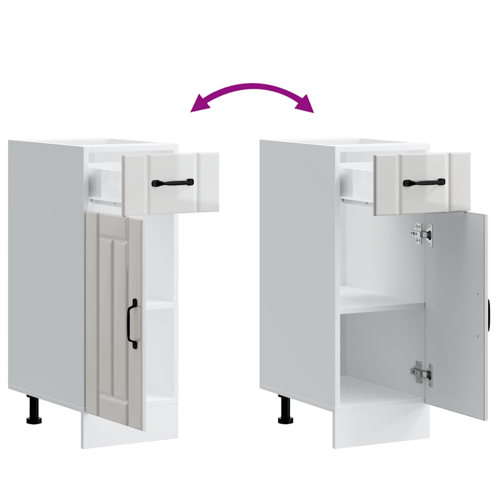 Kitchen Base Cabinet "Lucca" High Gloss White Engineered Wood