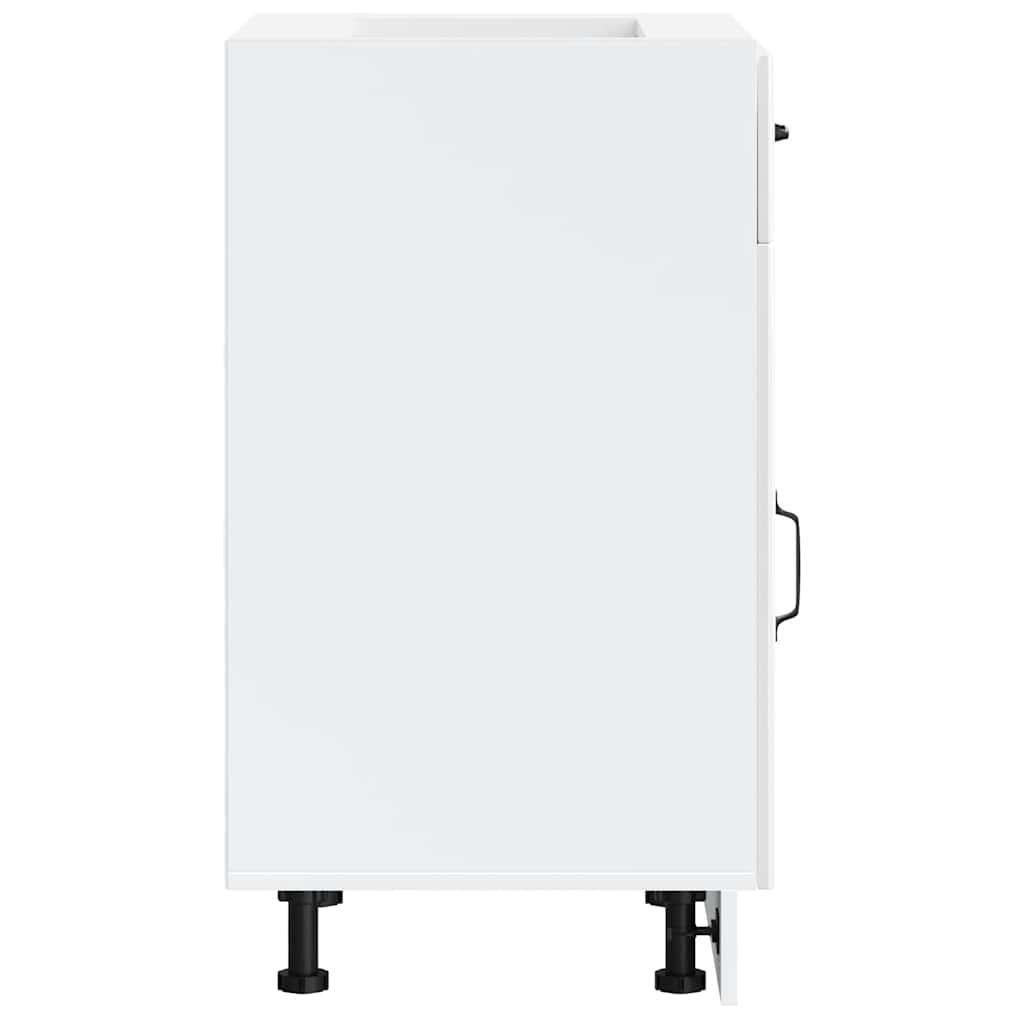 Kitchen Base Cabinet "Lucca" High Gloss White Engineered Wood