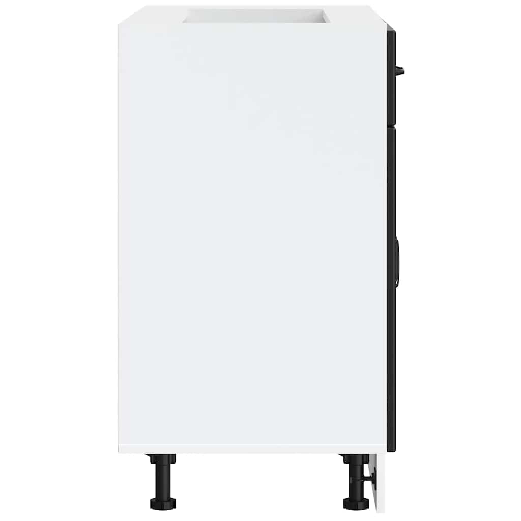 Kitchen Base Cabinet "Lucca" Black Engineered Wood