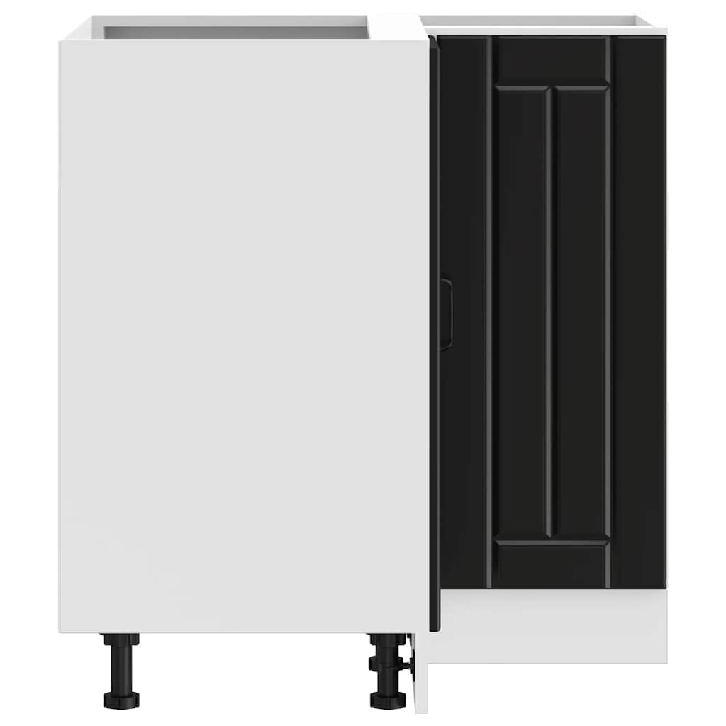 Kitchen Corner Base Cabinet "Lucca" Black Engineered Wood