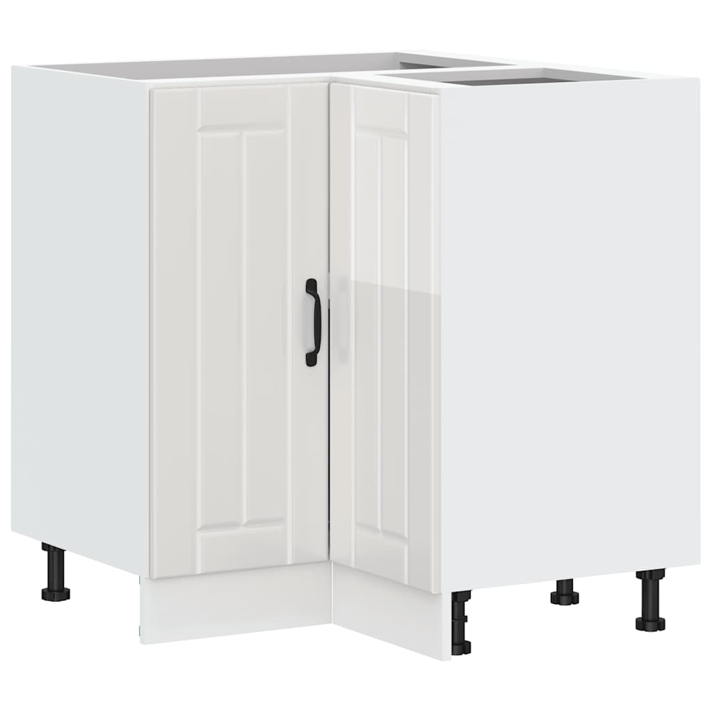 Kitchen Corner Base Cabinet "Lucca" High Gloss White Engineered Wood