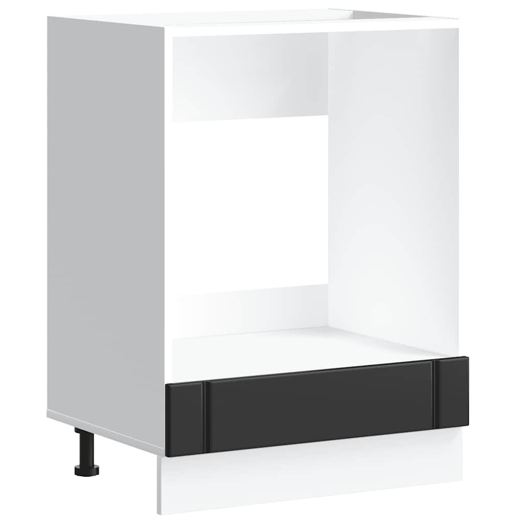 Oven Cabinet "Lucca" Black Engineered Wood