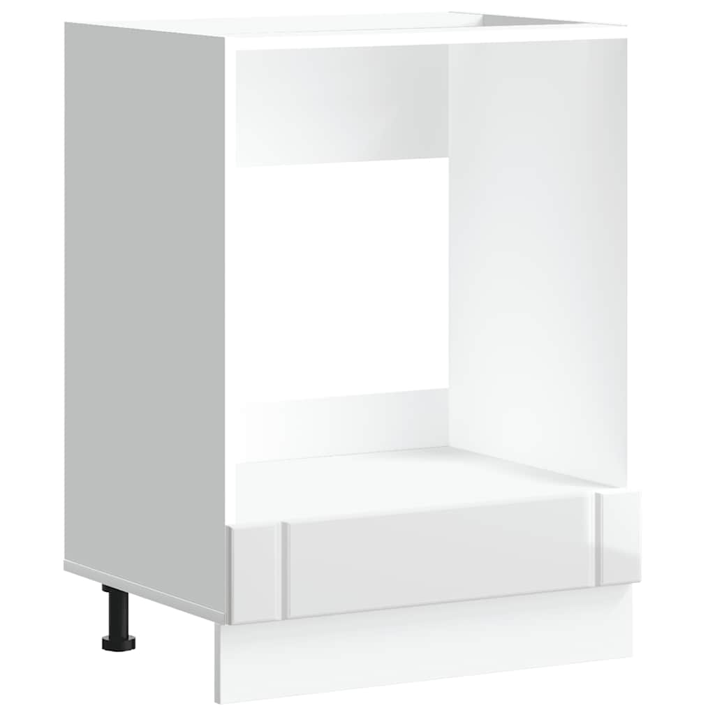 Oven Cabinet "Lucca" High Gloss White Engineered Wood