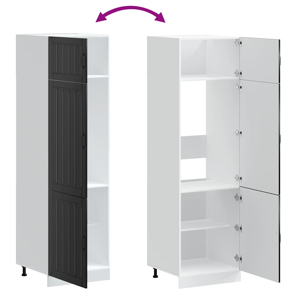 Kitchen Cupboard "Lucca" Black Engineered Wood