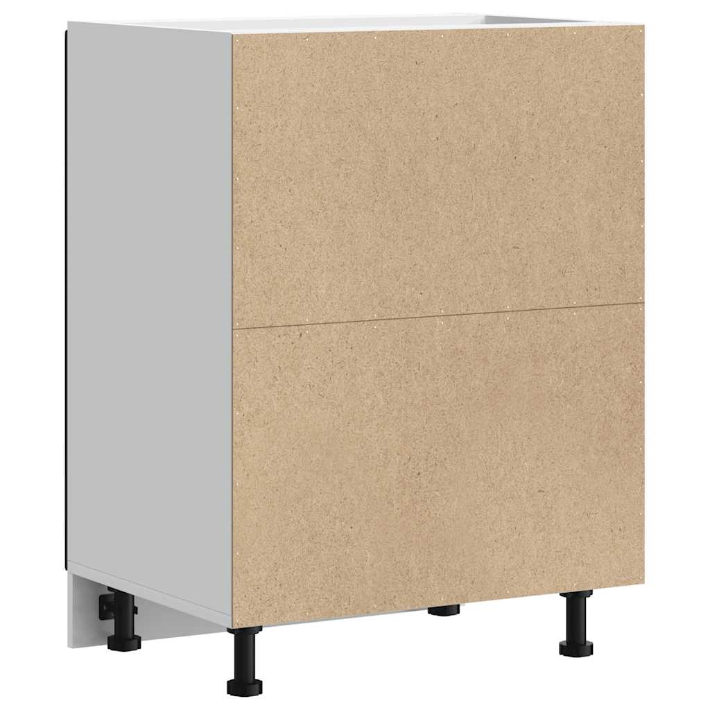 Kitchen Base Cabinet "Porto" Black Engineered Wood