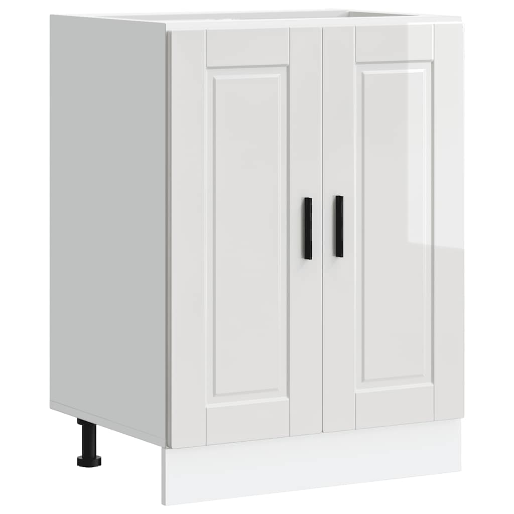 Kitchen Base Cabinet "Porto" High Gloss White Engineered Wood