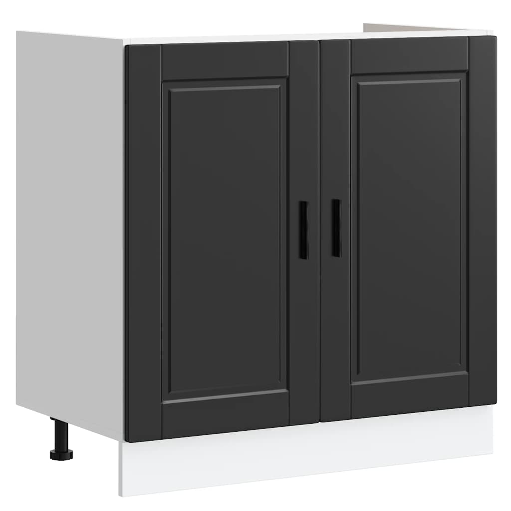 Sink Base Cabinet "Porto" Black 80x46x81,5 cm Engineered Wood