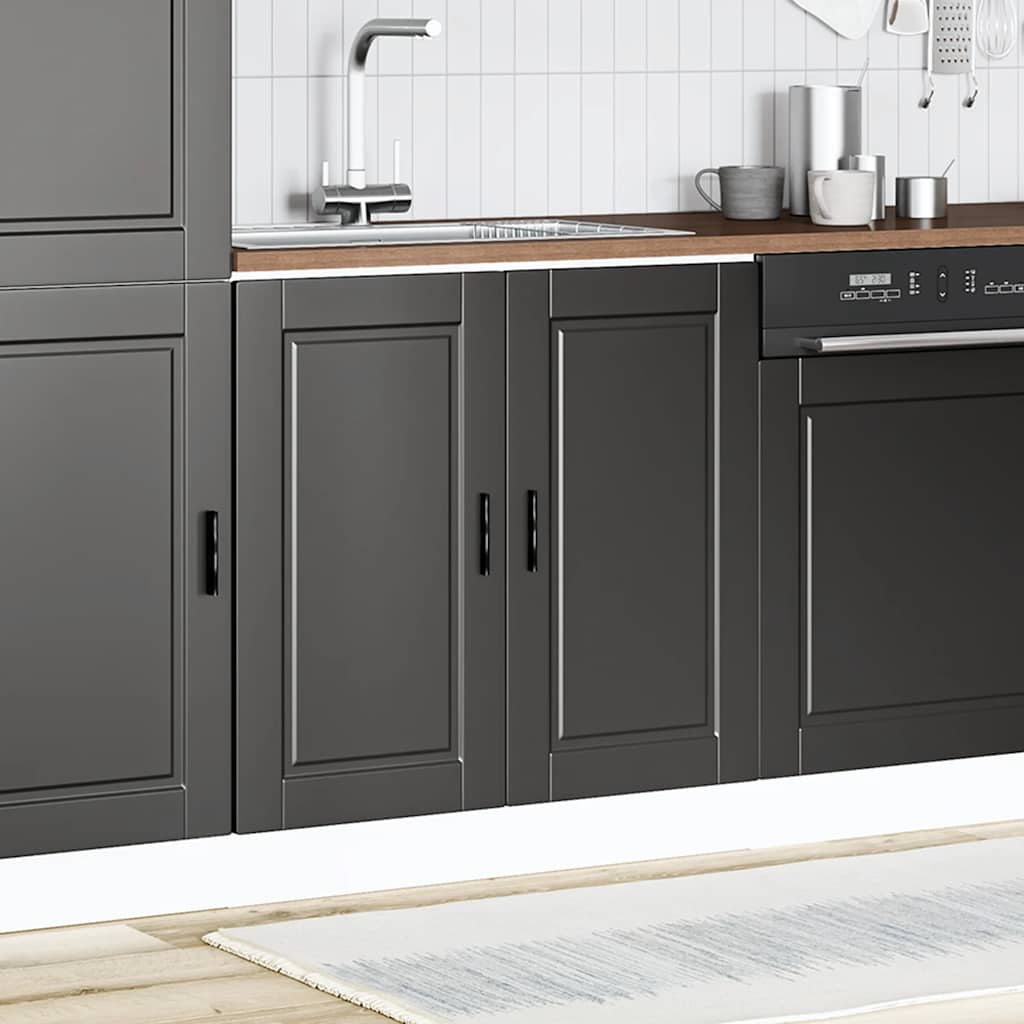 Sink Base Cabinet "Porto" Black 80x46x81,5 cm Engineered Wood