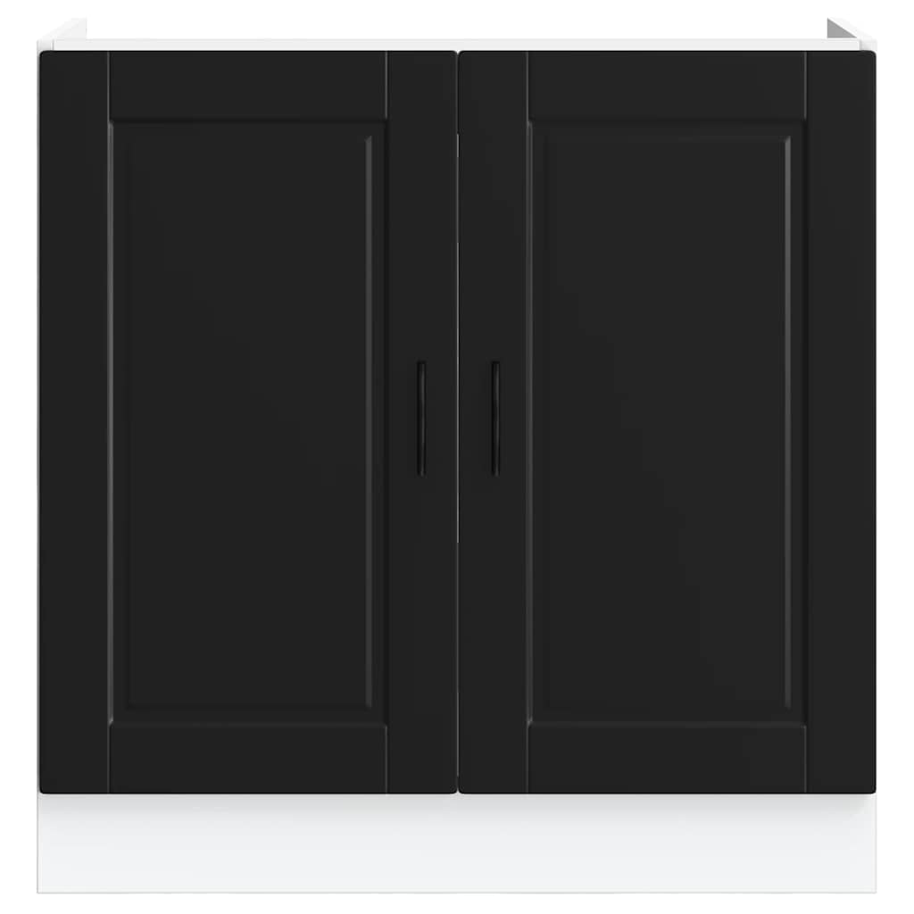 Sink Base Cabinet "Porto" Black 80x46x81,5 cm Engineered Wood