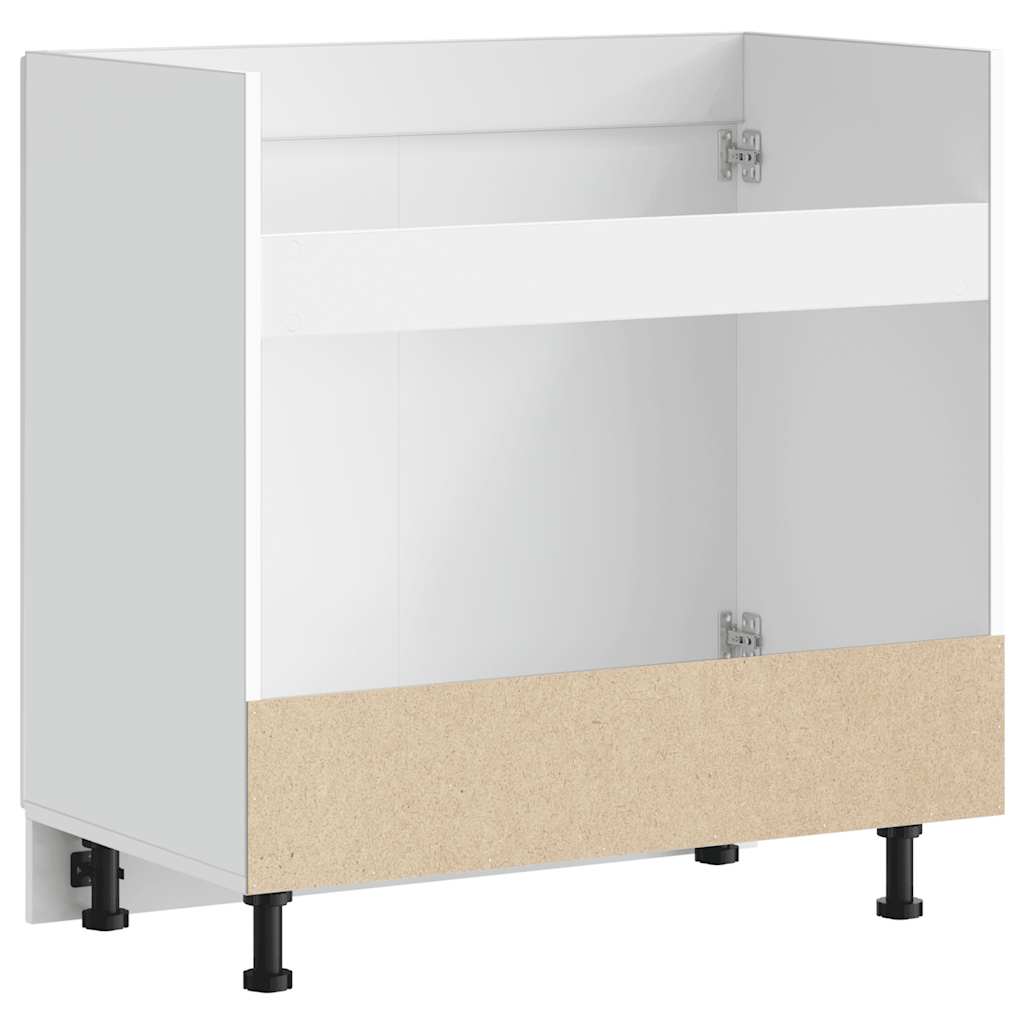 Sink Base Cabinet "Porto" High Gloss White 80x46x81,5 cm Engineered Wood