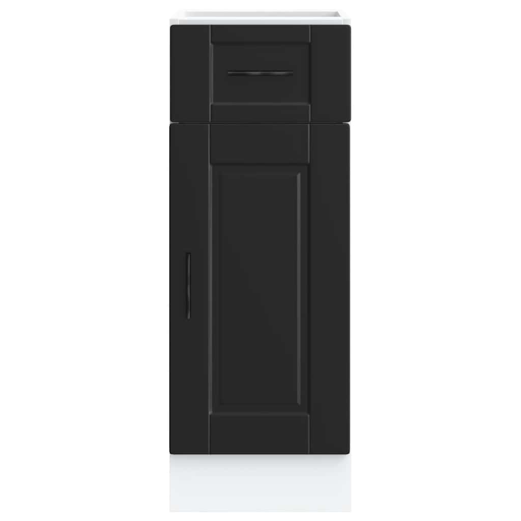 Kitchen Base Cabinet "Porto" Black Engineered Wood