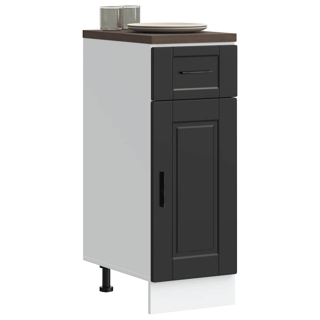 Kitchen Base Cabinet "Porto" Black Engineered Wood