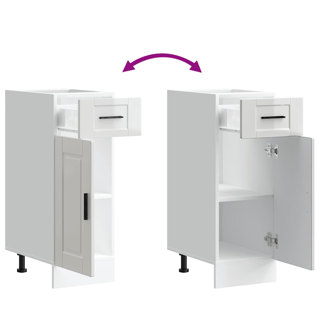 Kitchen Base Cabinet "Porto" High Gloss White Engineered Wood