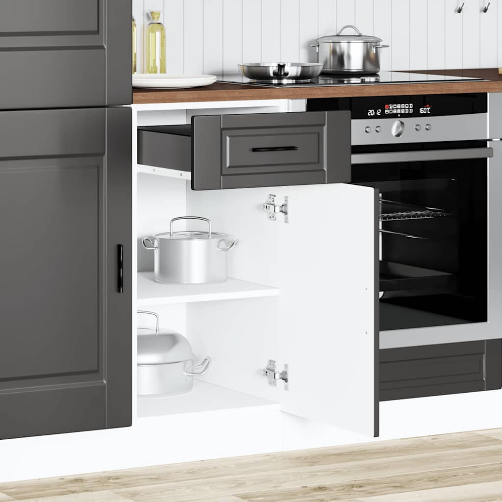 Kitchen Base Cabinet "Porto" Black Engineered Wood