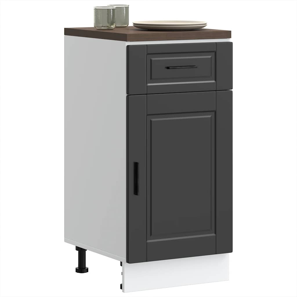 Kitchen Base Cabinet "Porto" Black Engineered Wood