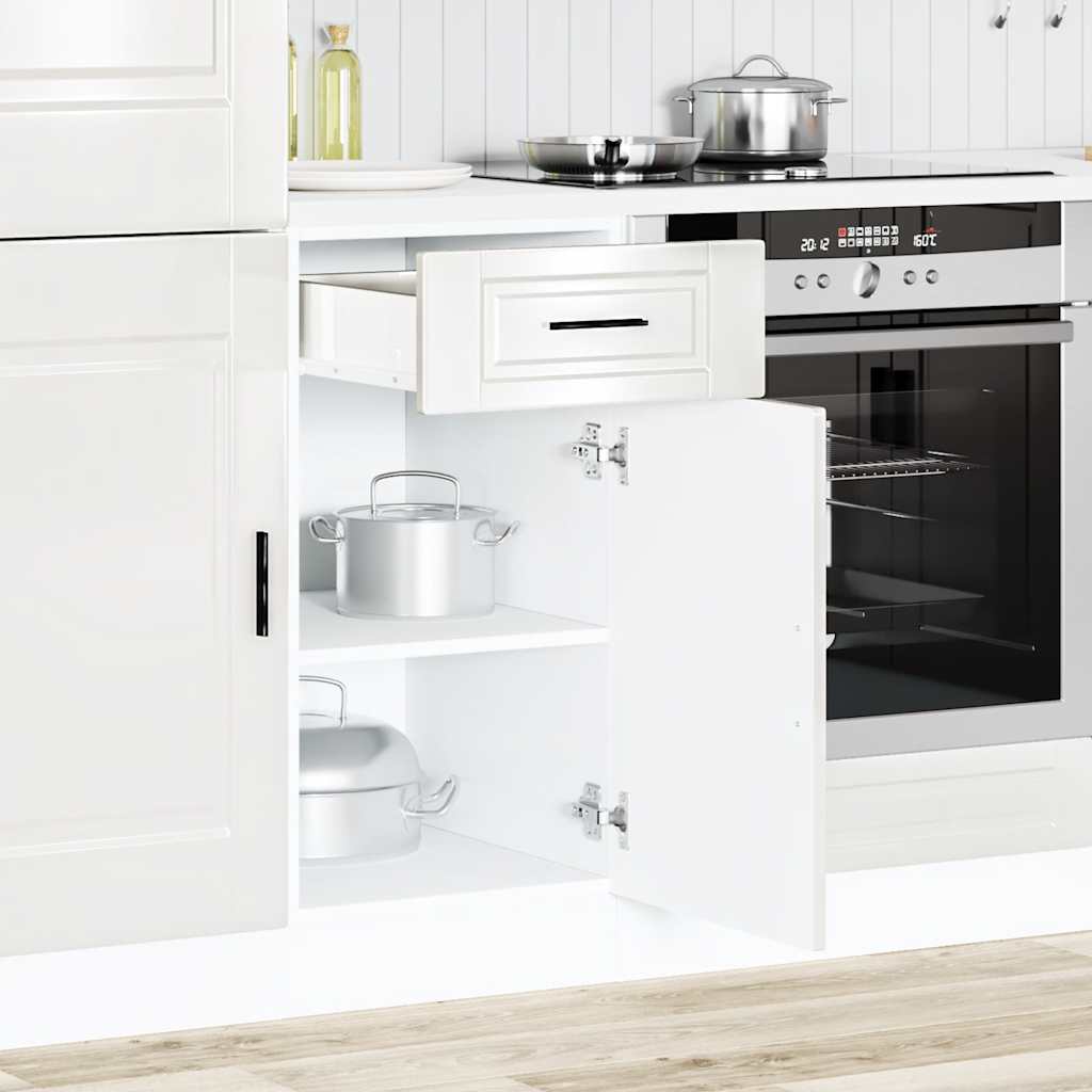 Kitchen Base Cabinet "Porto" High Gloss White Engineered Wood