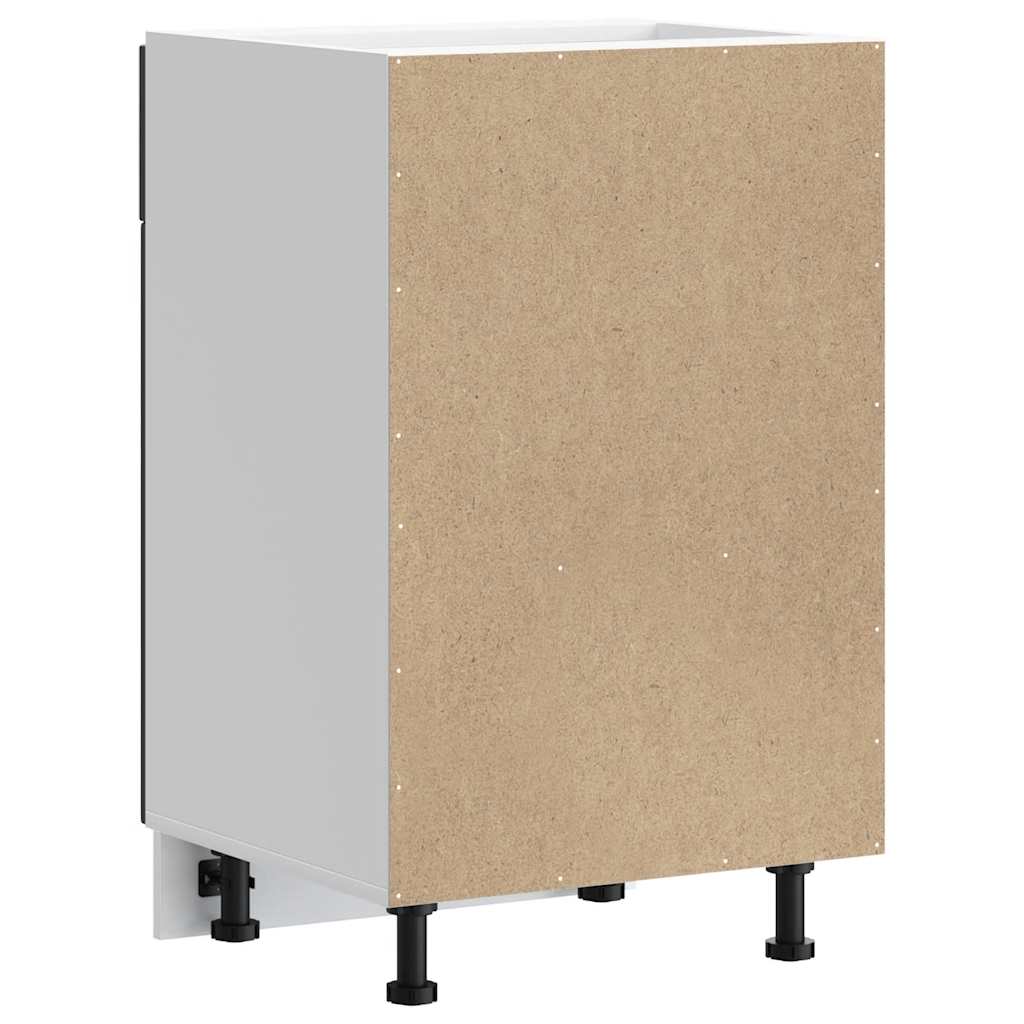 Kitchen Base Cabinet "Porto" Black Engineered Wood