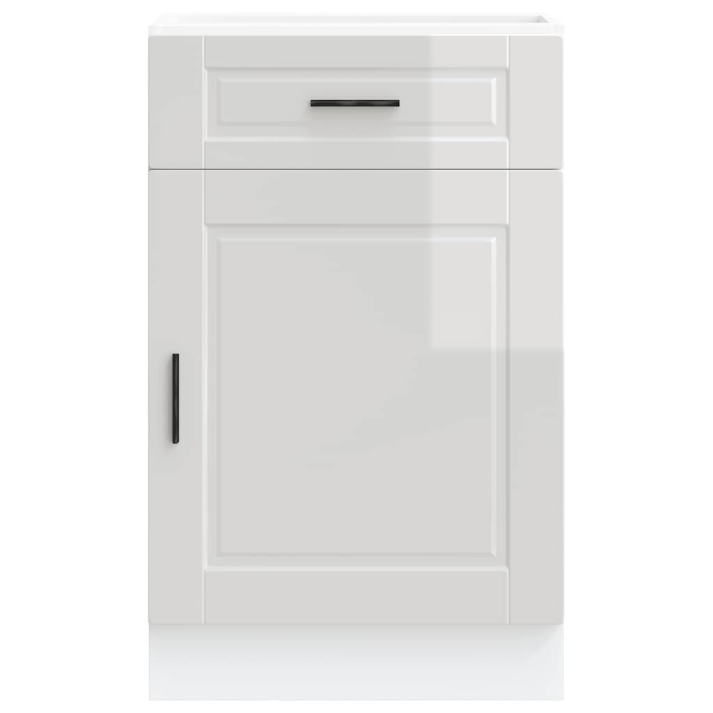 Kitchen Base Cabinet "Porto" High Gloss White Engineered Wood