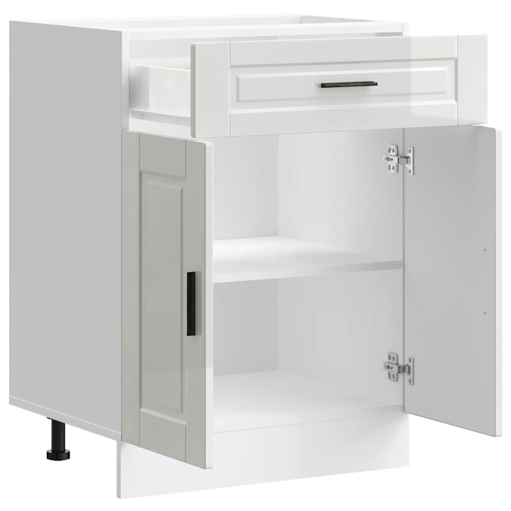 Kitchen Base Cabinet "Porto" High Gloss White Engineered Wood