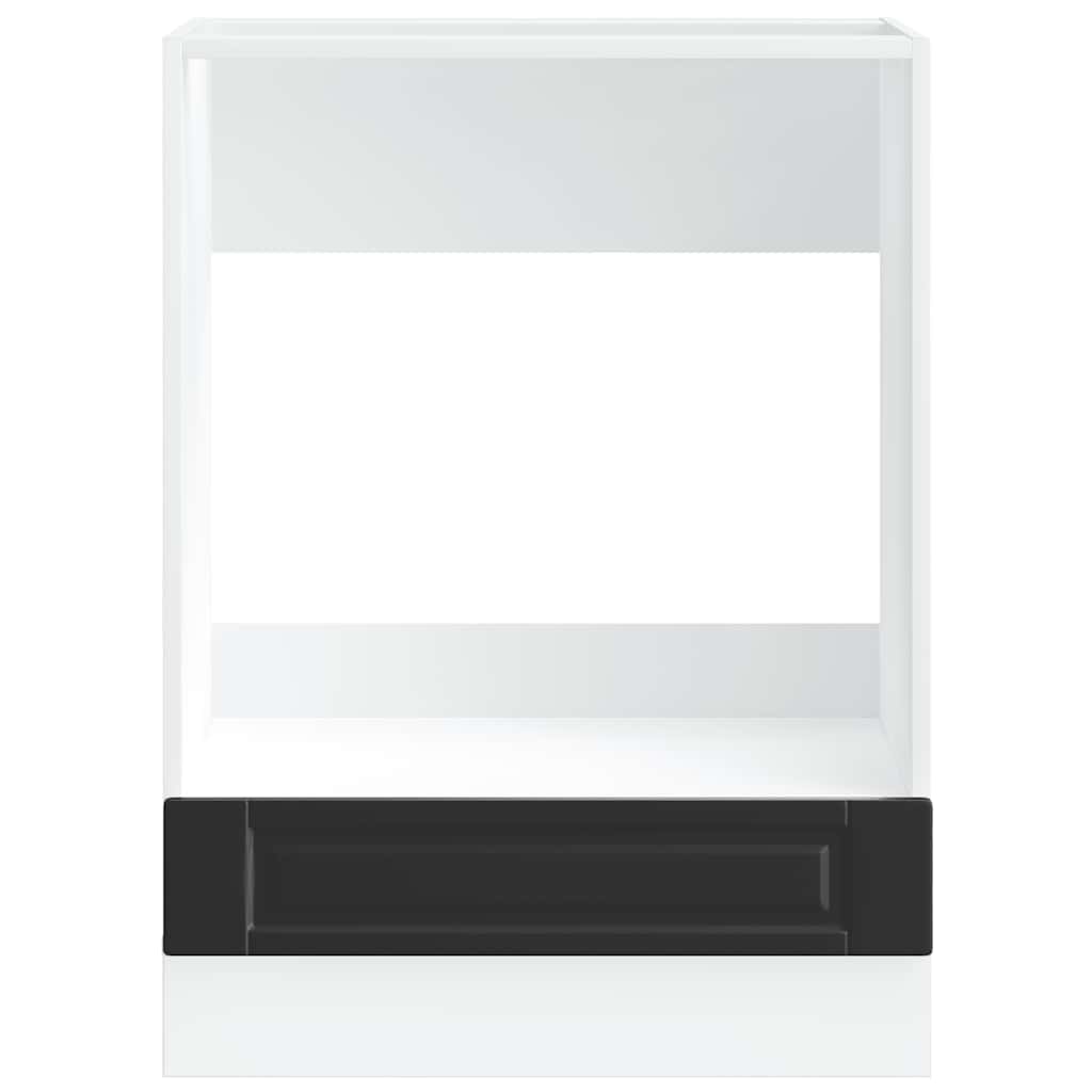 Oven Cabinet "Porto" Black Engineered Wood