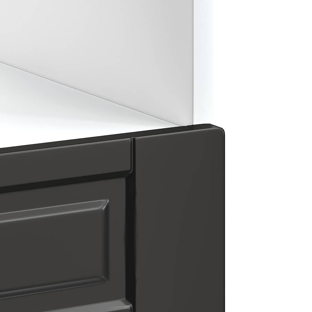 Oven Cabinet "Porto" Black Engineered Wood
