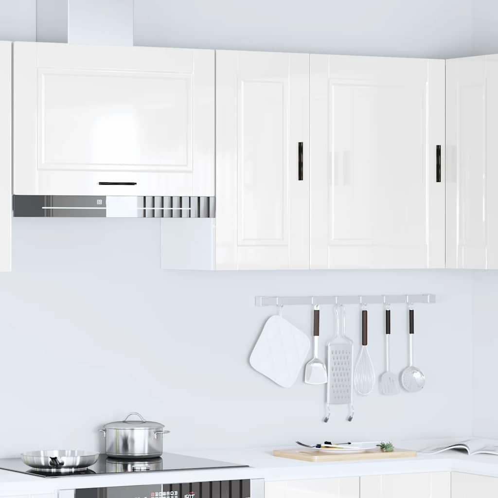 Kitchen Wall Cabinet "Porto" High Gloss White Engineered Wood