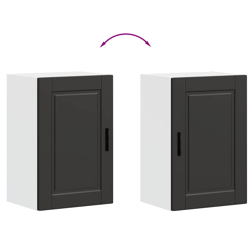 Kitchen Wall Cabinet "Porto" Black Engineered Wood