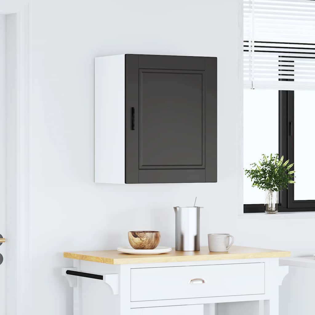 Kitchen Wall Cabinet "Porto" Black Engineered Wood
